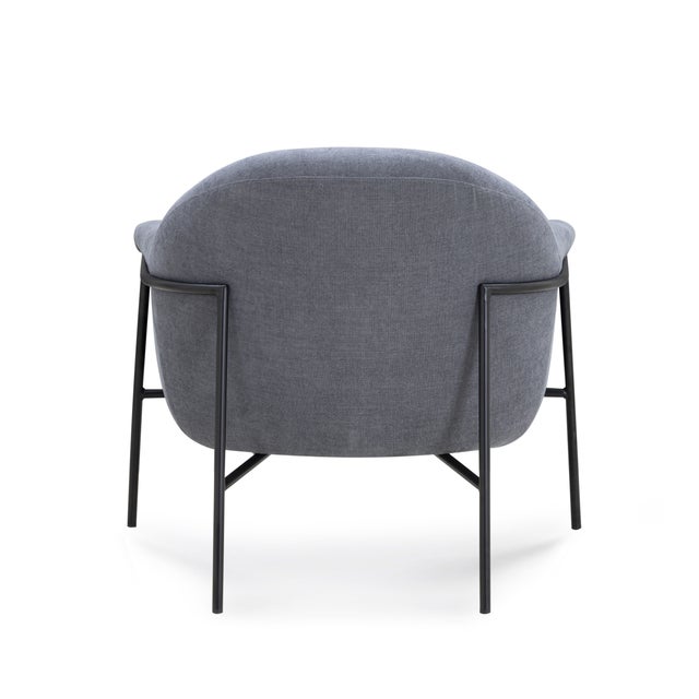 2020s Lua Blue Chenille Accent Chair For Sale - Image 5 of 8