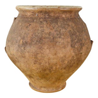 Amphora Vase in Glazed Terracotta Inside For Sale