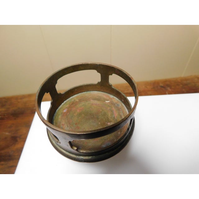 Antique Opal Glass Bathroom Shelf With Brass Cups and Soap Dish For Sale - Image 11 of 18