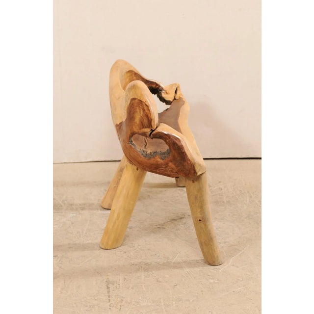 Petite Sized Teak Hardwood Bench For Sale - Image 9 of 12