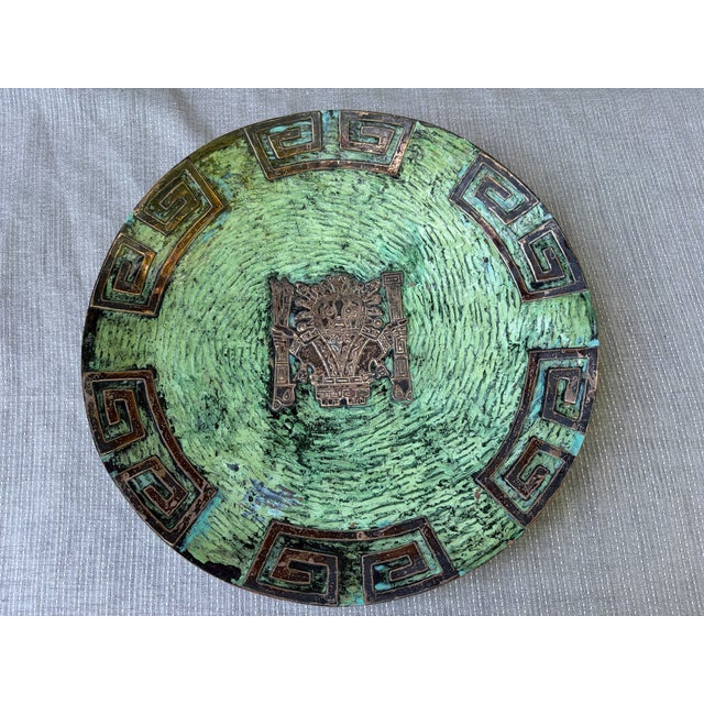 Green Vintage Sterling Silver on Copper Plate For Sale - Image 8 of 17