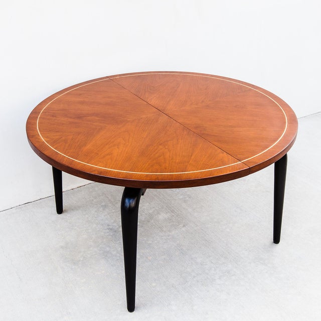 Mid-Century Modern American Studiocraft Walnut & Ebonized Mahogany Dining Table From a Killingsworth Home For Sale - Image 3 of 15