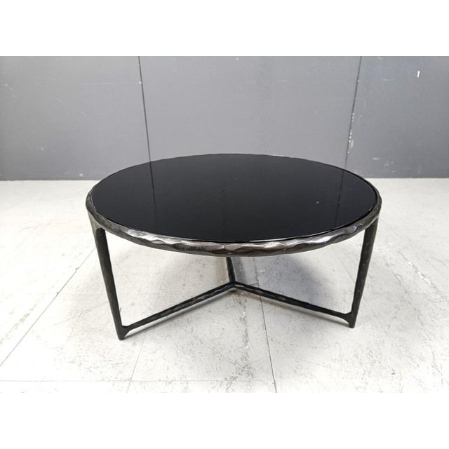 Brutalist Brutalist Round Sculpted Steel Coffee Table, 1970s For Sale - Image 3 of 13