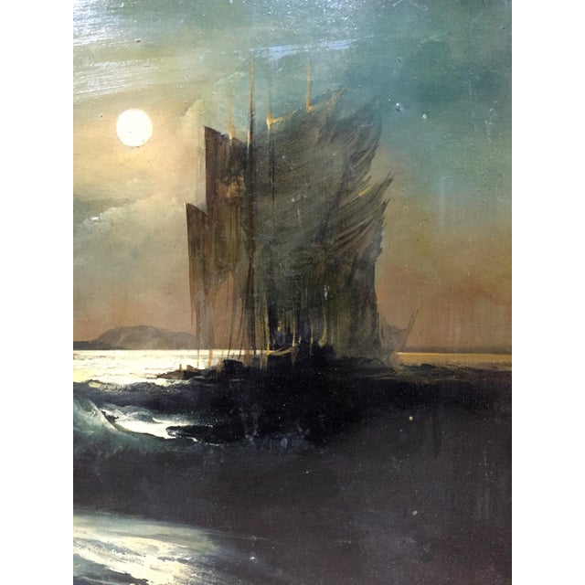 1980s 1980s Oil Painting Night on the Beach Zebek Vladimir Evgenievich For Sale - Image 5 of 11