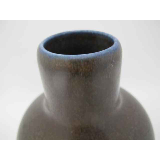 Mid 20th Century Saxbo Danish Pottery by Eva Staehr Nielsen Danish Wavy Scale Design 379 Vase For Sale - Image 5 of 7