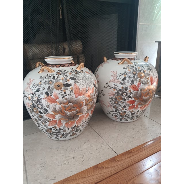 White Ceramic Chinese pair of Vases OBO