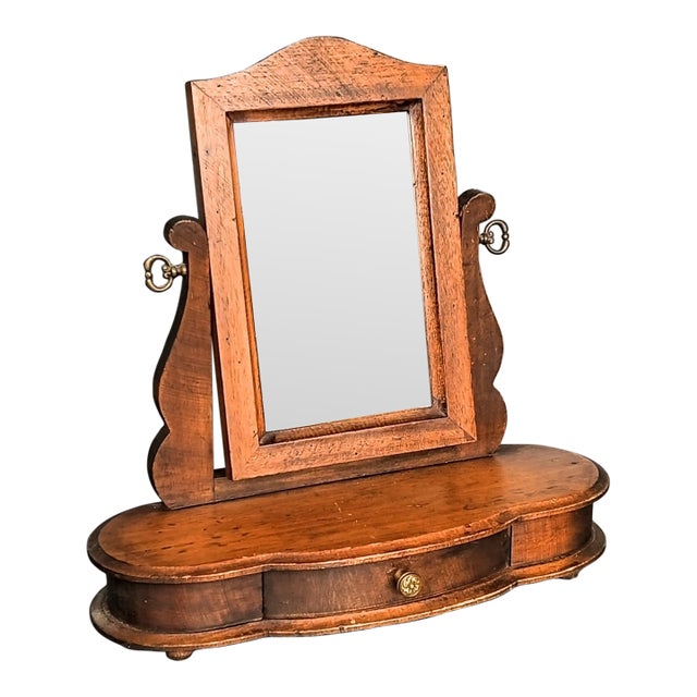 French 19th Century Table Mirror in Solid Wood. For Sale