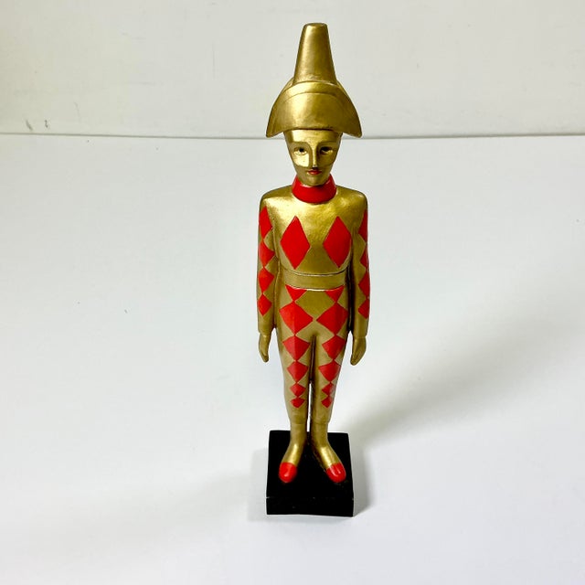 1980s 1980s Vintage Boho Chic Hollywood Regency Harlequin Mannequin Jester Figurine For Sale - Image 5 of 10