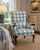 Beautiful antique armchair, newly refinished and professionally reupholstered. Covered in Lee Jofa silk fabric in a soft...