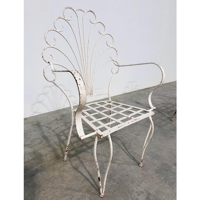 French Peacock Garden Patio Chairs, 1950s, Set of 6 For Sale - Image 12 of 14