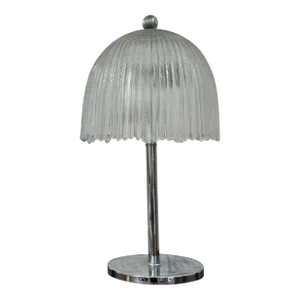 Sabino French Art Deco Glass & Chrome Table Lamp