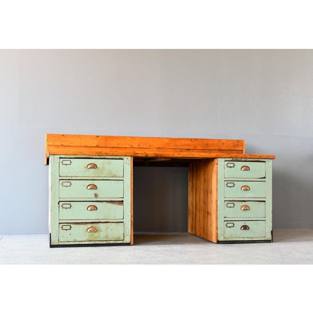 Antique Train Works Bench, 1890s For Sale - Image 13 of 13