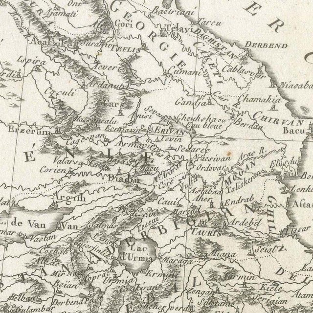 Antique Map of Middle East and Georgia by Bonne, 1780 | Chairish