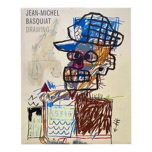 " Jean Michel Basquiat : Drawing " First Edition Lithograph Print Large Hardcover Exhibition Art Book