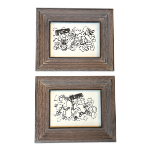 Two 1950’s Original Abstract Expressionist Figure Paintings - Set of Two