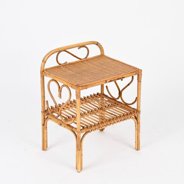 French Riviera Nightstands in Bamboo and Rattan by Franco Albini, 1960s, Set of 2 For Sale - Image 3 of 17