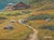 Original oil painting by Sean Wu, A house nestled among green trees on a hillside in the beautiful Alps.
