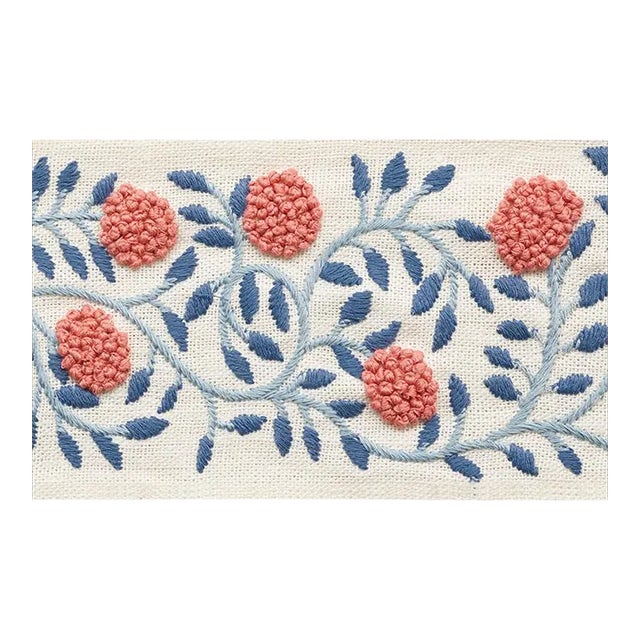 Schumacher Ashoka Tape in Rose & Sky For Sale