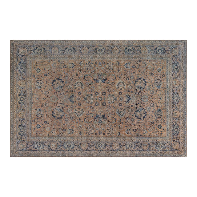 Authentic 19th Century Persian Kirman Handmade Wool Rug For Sale