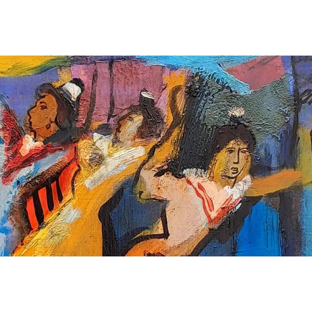 Contemporary Pierre Ambrogiani (1907-1985) Les Arlésiennes Painting Oil/Canvas Original Artwork For Sale - Image 3 of 5