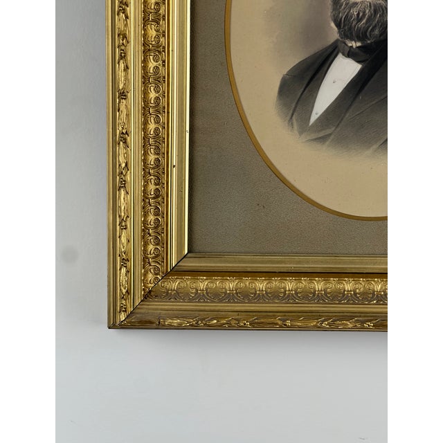 Mid 19th Century Antique Civil War Era Portrait of a Gentleman in Gilt Wood Frame For Sale - Image 5 of 7