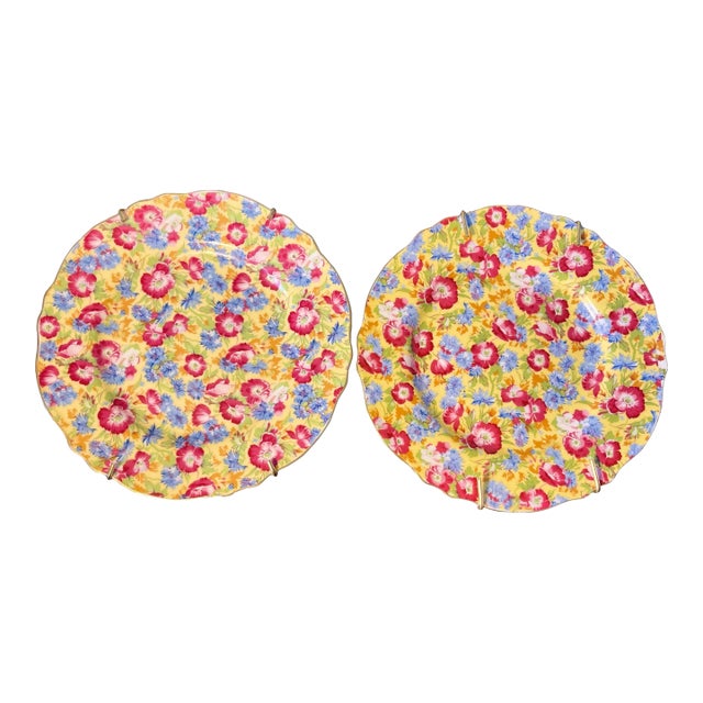 2 Vintage Two’s Company Chintz Plates For Sale