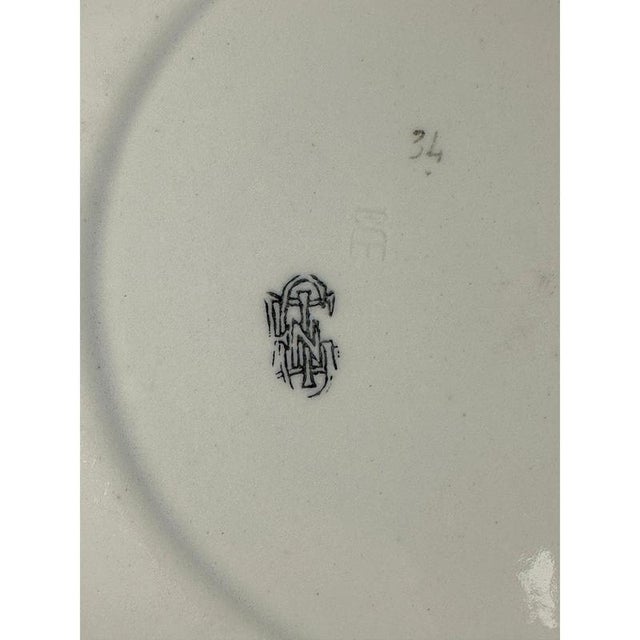 Ceramic Antique French Hand-Painted Dish from Gien, 1875 For Sale - Image 7 of 8