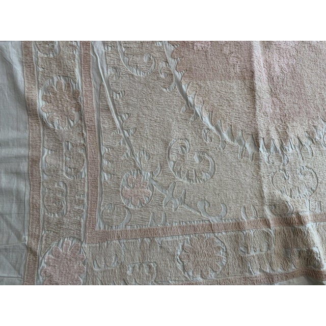 Suzani Textile Wall Art - Bohemian Embroidery 4'7'' X 5'1'' For Sale - Image 14 of 18