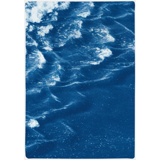 Royal Blue 2020 "Rolling Waves Off Sidney" Seascape Cyanotype Diptych on Watercolor Paper by Kind of Cyan - Set of 2 For Sale - Image 8 of 12