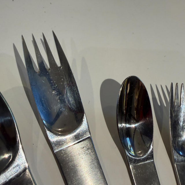 For your consideration, a flatware set by AMBOSS designed by Carl Aubock .Mid Century Modern Austria. Dimensions: Knive...