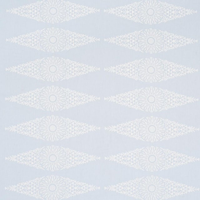SAMPLE - Schumacher Tasmin Embroidery Fabric In Soft Blue For Sale