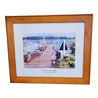 Late 20th Century The Port of Friday Harbor Print/Poster by X. Zhu For Sale