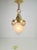 Vintage French Brass Ceiling Lamp with Sanded Glass Shade, 1950s For Sale - Image 4 of 13
