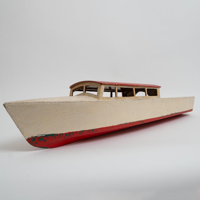 Early 19th Century Hand-Painted Pond Boat Model, Nautical Construction For Sale - Image 12 of 15