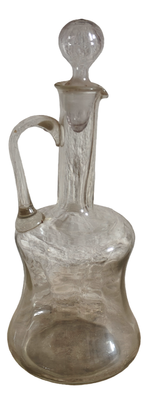 Antique Blown Glass Bottle with Stopper, 1700s