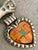 1980’s Dian Malouf Sterling Heart Pin/Brooch, Turquoise & Spiny Oyster Mosaic Center With Rope-Style Surround & Scroll Bar at the Top For Sale In San Antonio - Image 6 of 12