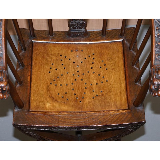 Set of Anglo Chinese Hand Carved Savonarola Armchairs, 1900s For Sale - Image 16 of 18