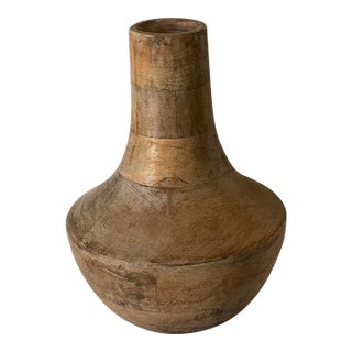 1970s Organic Modern Turned Wood Vase For Sale