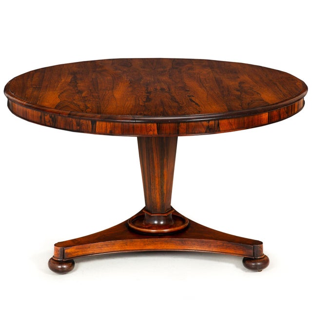 Regency Rosewood Antique Circular Center Table, English Circa 1825 For Sale - Image 6 of 18