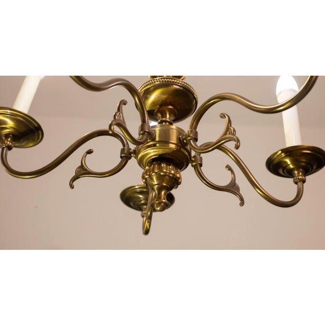 Metal Vintage Brass Chandelier Signed Sciolari, Model 526, 1950s For Sale - Image 7 of 12