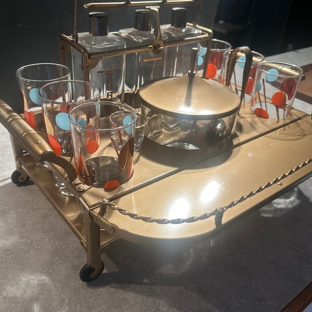 Mid 19th Century Mid Century Modern Table Top Bar Set - 13 Piece For Sale - Image 4 of 5