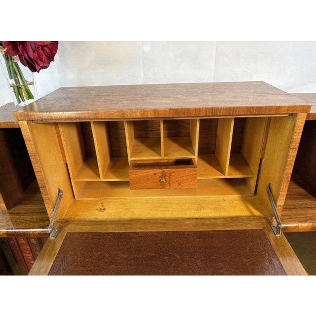 1940s Vintage Art Deco Burr Walnut Display Cabinet, 1930s For Sale - Image 5 of 13
