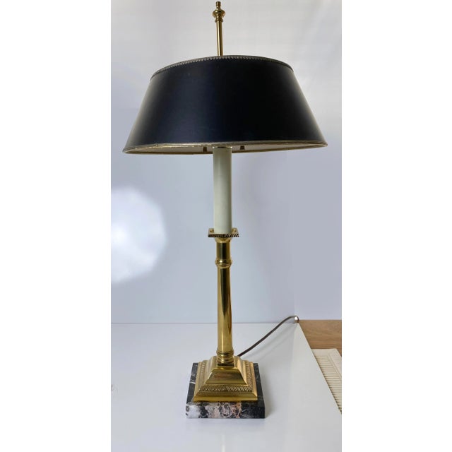 Vintage Mid 20th Century Desk Lamp in Brass and Marble For Sale In Richmond - Image 6 of 6