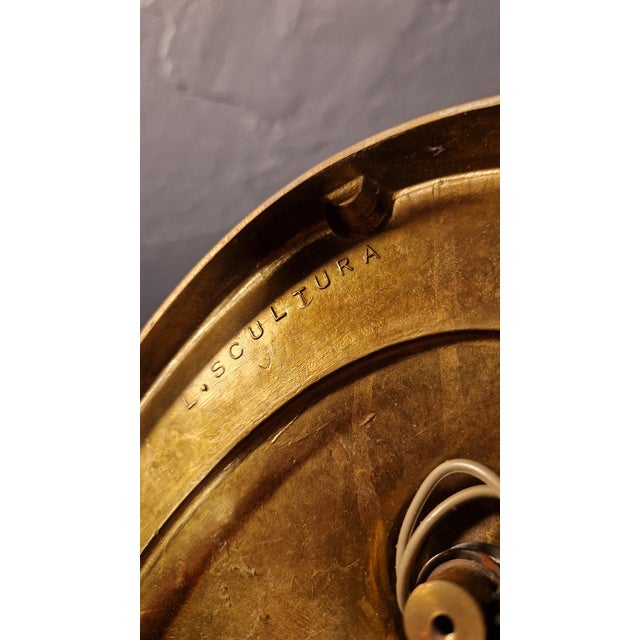 Brass Table Lamp with Informal Decoration, 1960s For Sale - Image 6 of 18