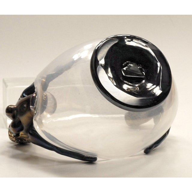 Iridescent Bowl with Figurine in Head Position attributed to Ercole Barovier, 1930s For Sale - Image 16 of 17