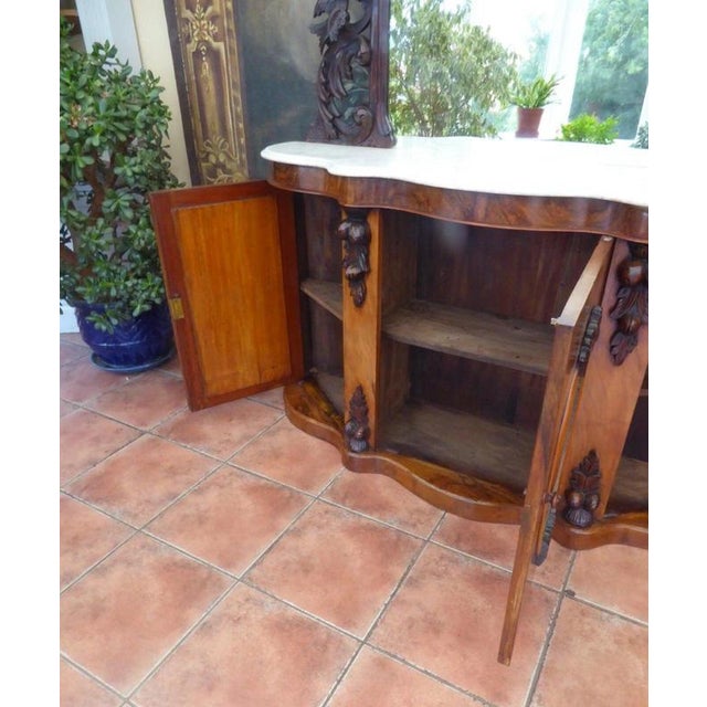 Antique Early 19th Century Carved Walnut and Marble Chiffonier, 1830 For Sale - Image 12 of 18