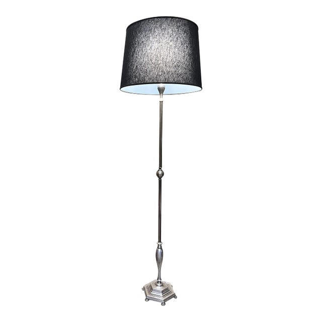 French 1940’s Silver Plated Floor Lamp For Sale