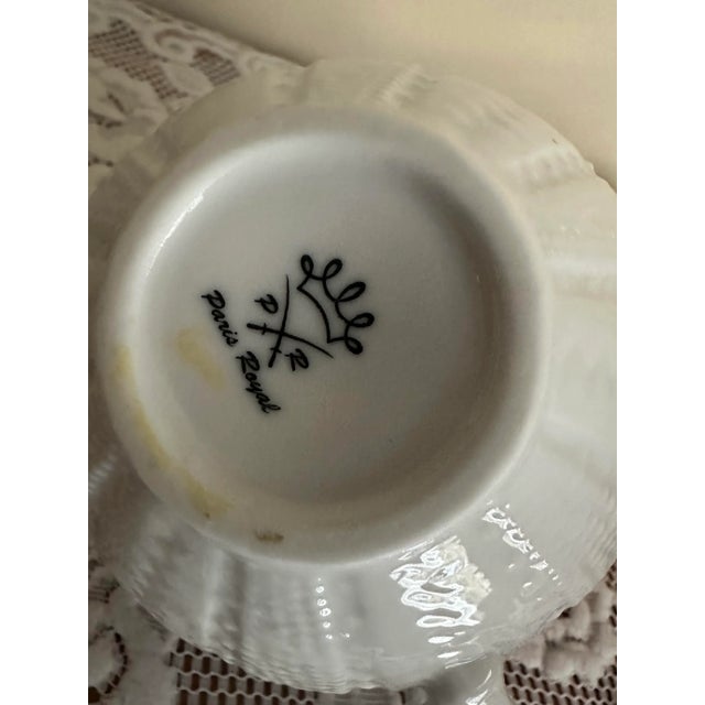 Ceramic Vintage White Porcelain Paris Royal Coral & Sea Urchin Small Pitcher/Creamer For Sale - Image 7 of 9