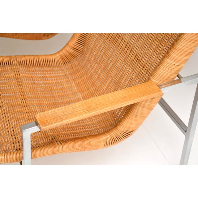 Vintage Chrome and Rattan Chairs by Dirk Van Sliedregt for Gebroeders Jonkers Noordwolde, 1960s, Set of 2 For Sale - Image 11 of 12