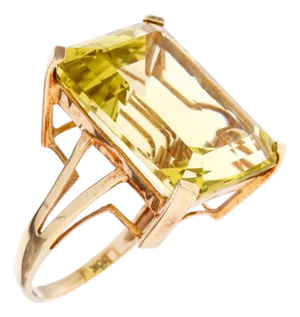 10k Gold Yellow Amethyst Cocktail Ring